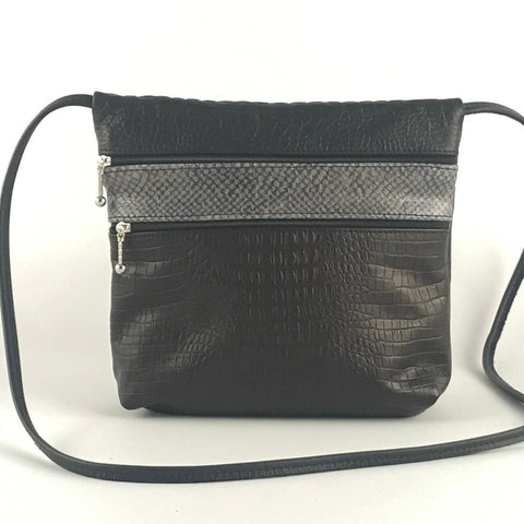 Leather 3 Zipper Travel Purse