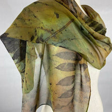  Eco Printed and Hand Dyed Silk Chiffon Scarf - Louise Barker Designs