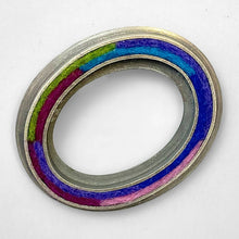  Large Oval Donut Brooch- Cool/Gem Palette - Michele A Friedman