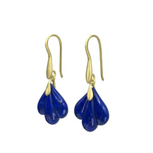  Carved Lapis Earrings | 18k Recycled Yellow Gold - Original Eve Designs