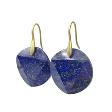  Lapis Faceted Circle Earrings | 18k Recycled Yellow Gold - Original Eve Designs