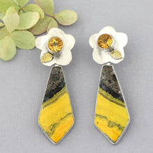  Bumble Bee Jasper and Citrine Earrings