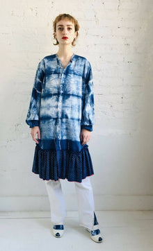  ONE OF A KIND • MDC RE•Created Indigo Dress Shirt - Martina Dietrich Couture