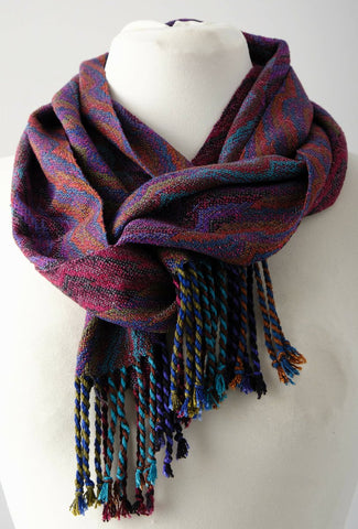 Traveling Scarf in Muted Warm and Cool Colors