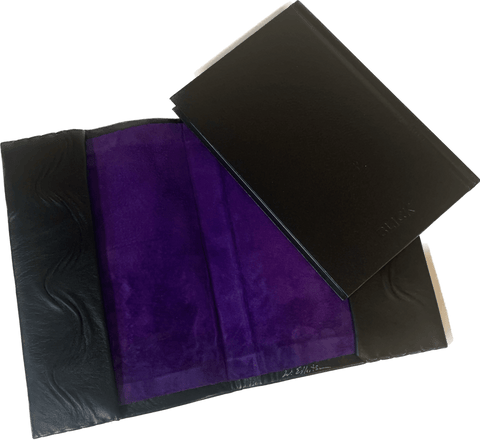 Medium leather journal cover with fan tailed hummingbird with journal